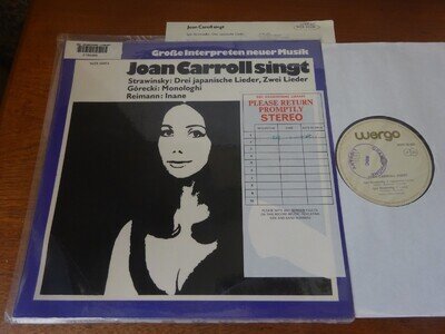 NM JOAN CARROLL SINGS STRAVINSKY / GORECKI / REIMANN LP, WERGO WER 60056