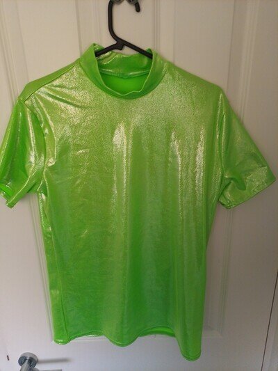 Curtain Call Costumes Brighton Green Shiny Top Adult Medium Mens Dancewear club