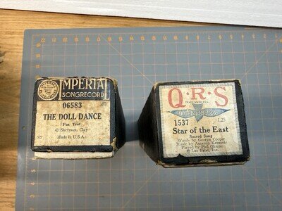 2 Vintage Player Piano Rolls, QRS Star of the East and Imperial The Doll Dance