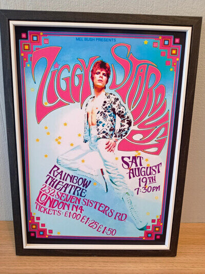 David Bowie Ziggy Stardust Poster, Rainbow Theatre London N4 Concert Poster