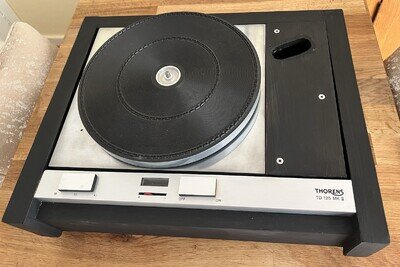 Thorens TD 125 Turntable Only No Tonearm Tested and Working Custom Made Plinth