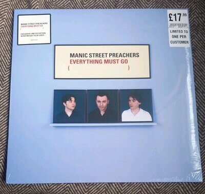 Manic Street Preachers Everything Must Go 1996 Sony 12" Blue Coloured Vinyl LP