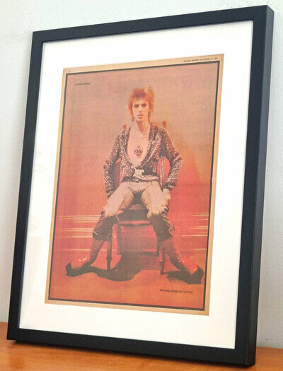 DAVID BOWIE Original framed promo ad poster. 1972.Frame size 73cm x 53cm
