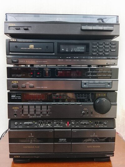Aiwa CX-77K DX-M77 PX-E77K Vintage HiFi Stereo Turntable CD Tape Deck Working UK