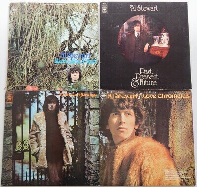 4 no. vinyl LP's by Al Stewart-Orange, Love Chronicles, Past Present, Love she