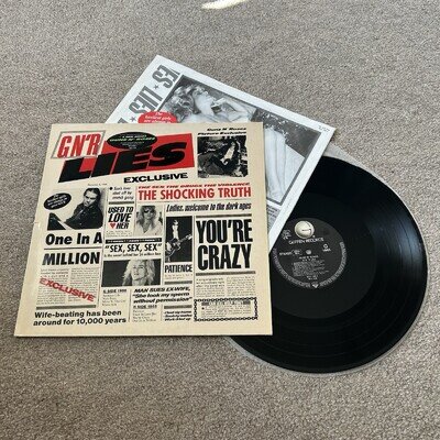 Guns N Roses – G N' R Lies Vinyl Record FIRST EU Pressing 1988 Uncensored GNR
