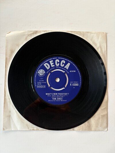 TOM JONES ‘WHAT’S NEW PUSSYCAT’ DECCA RECORDS 45 VINYL SINGLE RECORD 1965