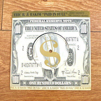 Eric B. & Rakim Paid In Full Island 1987 7" Black Vinyl Single 45 RPM BRW 78