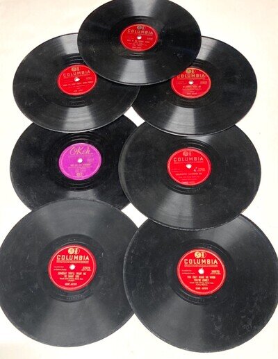 Vintage Record Lot of 7 Gene Autry Columbia Country Western Vinyl Records Lot