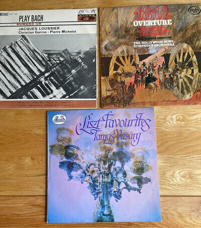 3 Classical Vinyl LP Album Records - Bach, Liszt, Tchaikovsky