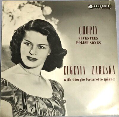 17 POLISH SONGS Eugenia ZARESKA 33 LP 12" 1958 Columbia vinyl record Collectors
