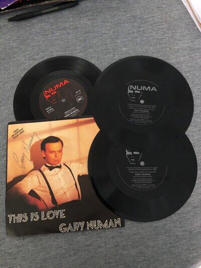 GARY NUMAN- THIS IS LOVE -7 “ VINYL SINGLE WITH FLEXI DISC - RARE SIGNED COPY