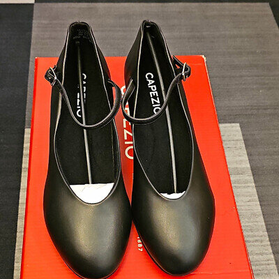 Capezio Black Leather Dance Shoes Size Uk 8.5m New In Box