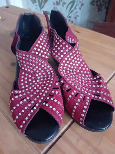 Dance Shoes Red and Silver Size 6.5