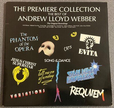 ANDREW LLOYD WEBBER,THE PREMIER COLL,VINTAGE 1988 GATEFOLD ALBUM.12” LP33.VG+/EX
