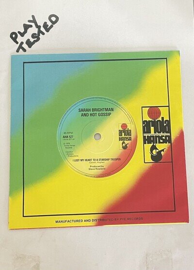 Sarah Brightman & Hot Gossip - I Lost My Heart To A Starship Trooper - 7" Single