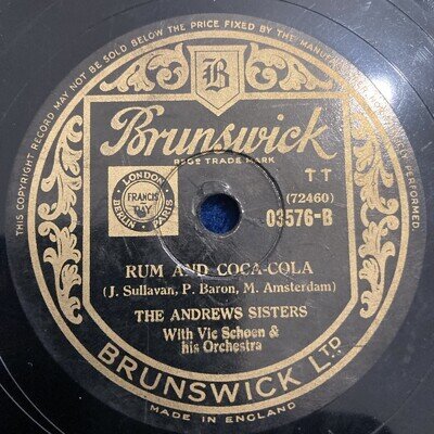 78rpm Swing Andrews Sisters -Rum and Coca-Cola /One Meat Ball