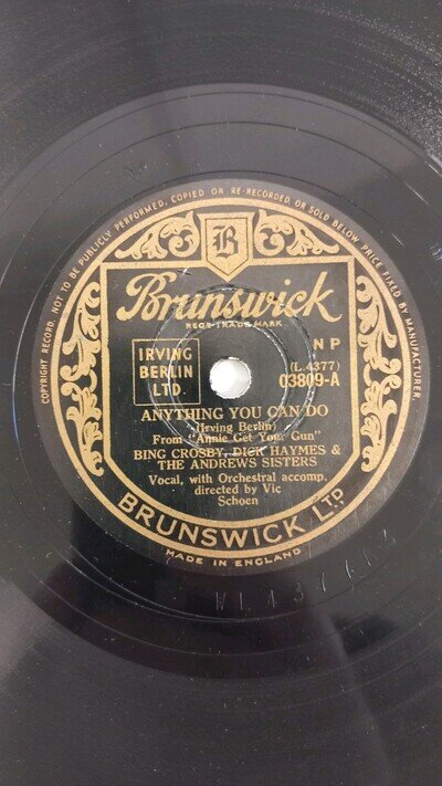 Bing Crosby Andrews Sisters Anything You Can Do Brunswick 03809 UK 78rpm