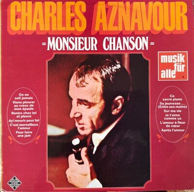 CHARLES AZNAVOUR - Monsieur Chanson - VINYL LP - Original GERMAN Issue - 1970