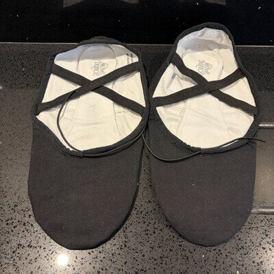 Men's Move Dance Black Split Sole Canvas Ballet Shoes - Size UK9.5-10.5