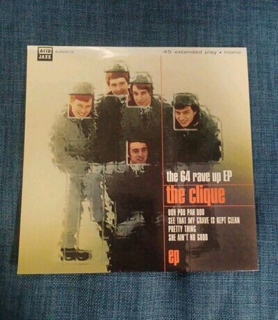 rare mod EP THE CLIQUE the 64 rave up... NEW OLD STOCK 7 inch vinyl acid jazz 45