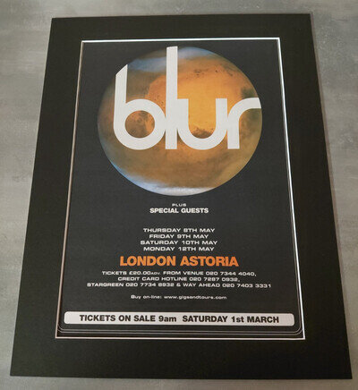 Blur 2003 London Astoria Concert Promo Poster Original Advert Mounted 14x11"