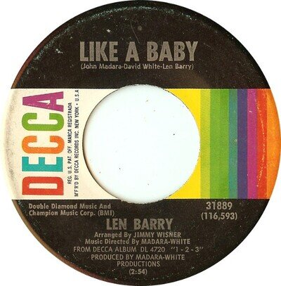 Len Barry - Like A Baby (7", Single, Pin) (Very Good Plus (VG+)) - 2791584949