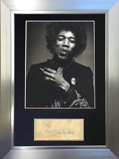 59 Jimi Hendrix A4 Mounted Signed Photo Framed Display Autograph Reproduction