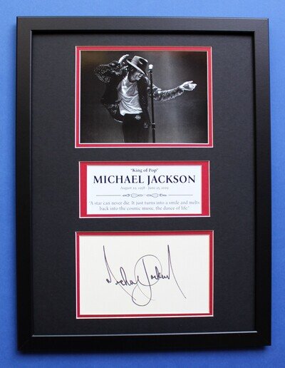 Michael Jackson AUTOGRAPH ART *** memorabilia framed display (L/E)