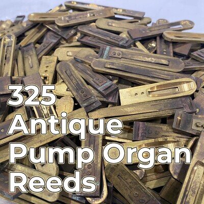 325 Antique Brass Reeds from Two Pump Organs Pre-1930