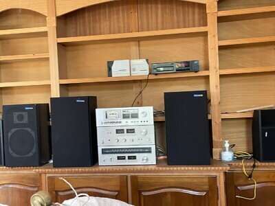 Vintage Pioneer Hi-fi system Stack with CS-444 Speakers, And 6 Cd Multiplayer