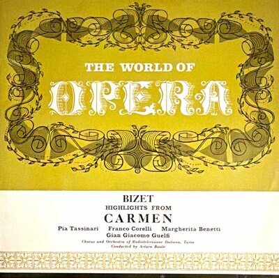 The World of Opera Bizet Carmen Highlights 12" Vinyl LP Basile Corelli Opera