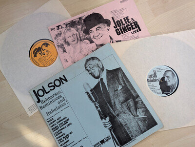TWO obscure AL JOLSON Fan Club LPS - Near mint