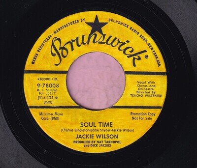 Jackie Wilson " Soul Time " Brunswick Demo Northern / Soul