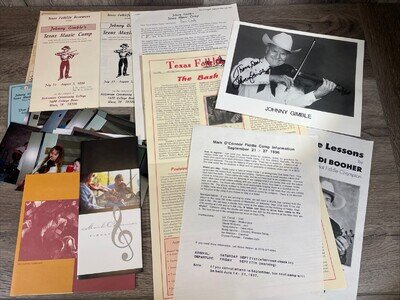 Johnny Gimble Autographed Photo Lot 1996 Texas Fiddle Music Camp Archive Waco