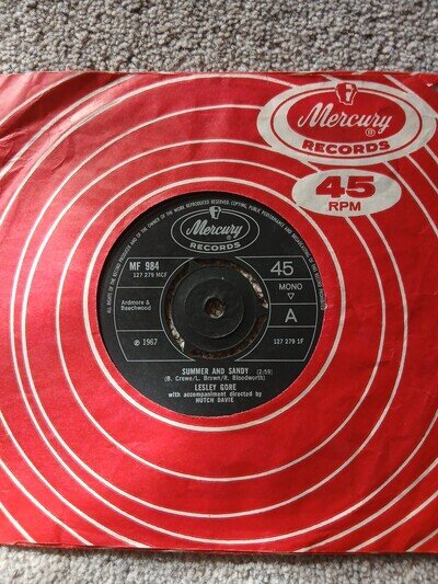 Lesley Gore - Summer And Sandy 7" Vinyl Single 1967 Uk Mercury MF984