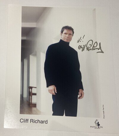 Original CLIFF RICHARD Hand Signed 8x10” Record Promo Press Photograph Autograph