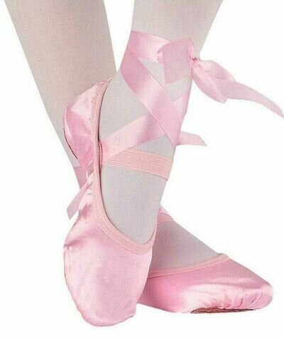 Ballet Shoes Satin Ballet Dance shoes Split sole kids Adults Sizes Lace style PC