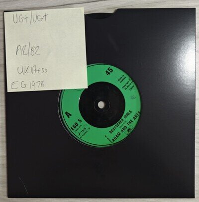 Adam And The Ants Deutscher Girls Vinyl Record 7" VG+/VG+ EGO 5 1982