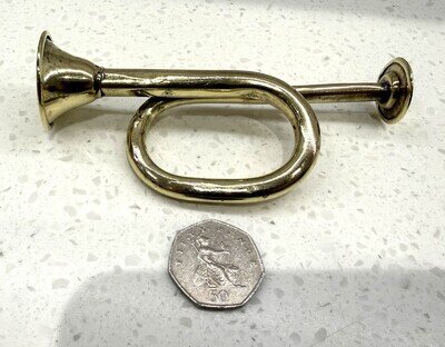Vintage Military Decorative Antique Style Brass Pocket Bugle Horn