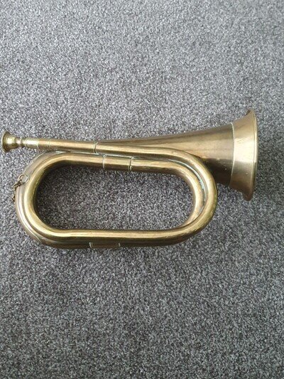 Vintage Brass Bugle Military Style Horn – Antique Copper/Brass Instrument