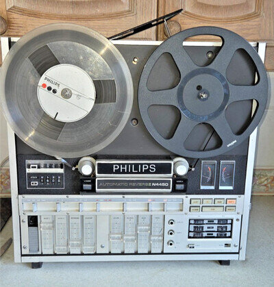 RARE VINTAGE PHILIPS REEL TO REEL TAPE MACHINE N4450 WORKING ORDER