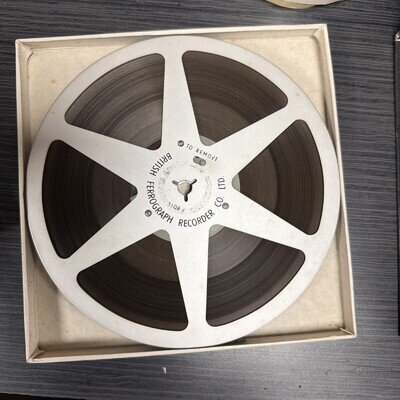 metal reel to reel tape spool, british ferrograph recording co , 7 inch