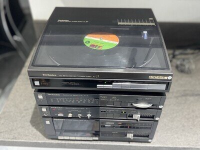 Technics Hifi Music Systems With Linear Tracking Turntable Tested Working.
