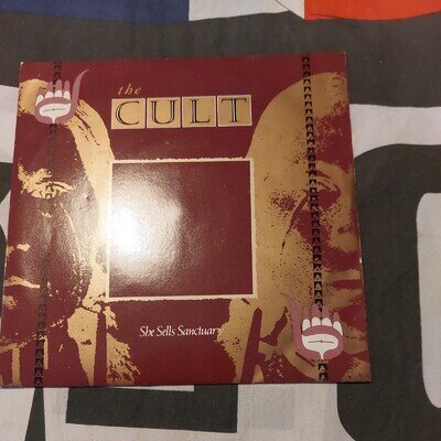 THE CULT 7" VINYL SINGLE SHE SELLS SANCTUARY BLACK LABEL 1985 GOTH ROCK ALT PUNK
