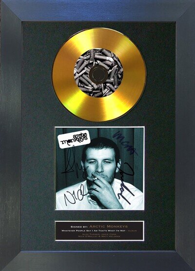 #92 Arctic Monkeys Album Gold Disc Mounted Framed Display Autograph Signed Repro