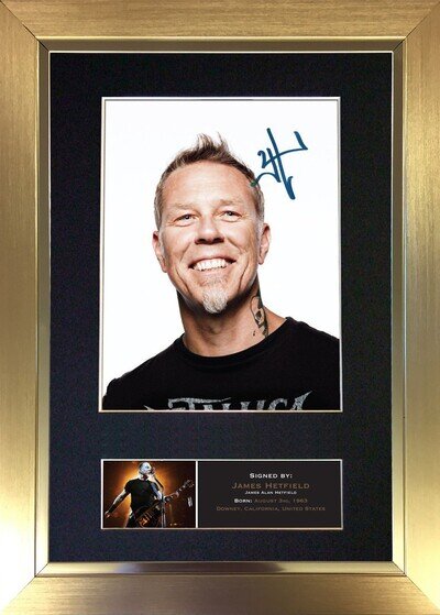 #473 James Hetfield Metallica Signed Autograph Rare Mounted Photo Repro A4 Print