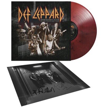 Def Leppard - GREATEST HITS 2026 TOUR EDN RED VINYL &SIGNED ART CARD Mint/Sealed