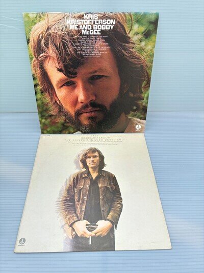 KRIS KRISTOFFERSON : Me And Bobby McGee + Silver Tongued Devil And I : 2 LPs