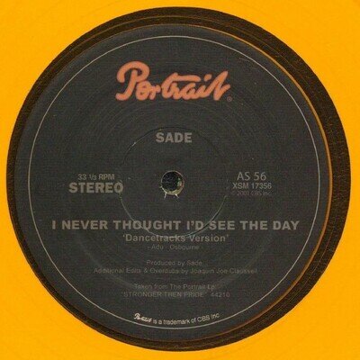 SADE - I Never Thought I'd See The Day - LIMITED ORANGE VINYL 12" mint new